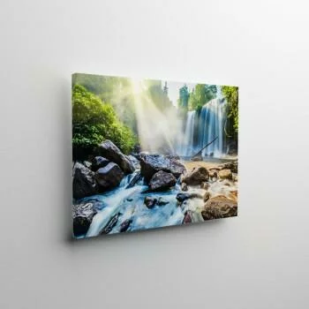 Obraz podświetlany LED - tropikalny wodospad
