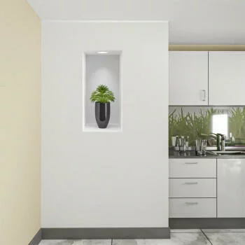 Naklejka na ścianę 3D do kuchni - kwiat we wnęce XV