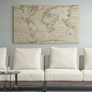 Obraz postarzana mapa świata w sepii