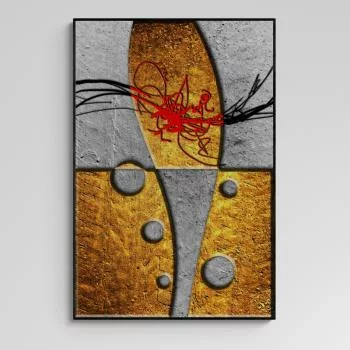Obraz w ramie 80x120 - Złota Abstrakcja