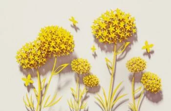 Fototapeta 3D do sypialni - żółta kwiecista łąka - obrazek 2